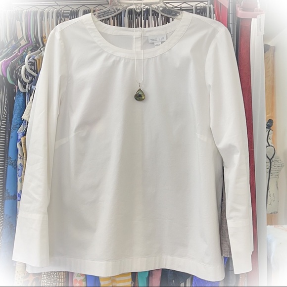 💕Like New J Jill White Shirt Collection Button Down Back Blouse💕 - Picture 9 of 11